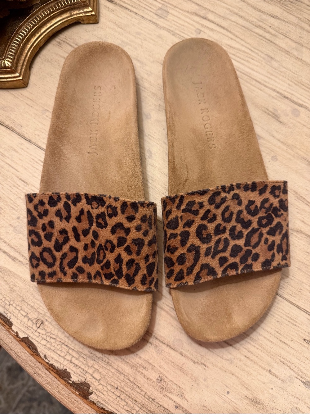 Jack Rogers Leopard Comfort Slide Sandals. Size 10. So cute! Rarely worn!